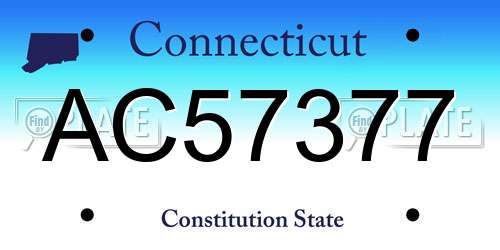 AC57377 Connecticut License Plate