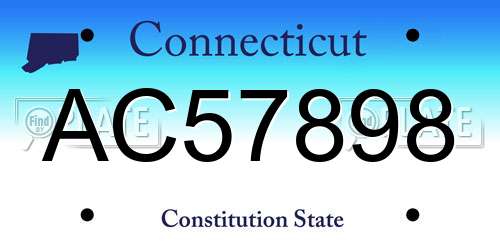 AC57898 Connecticut License Plate