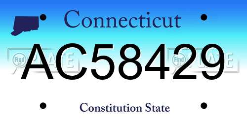 AC58429 Connecticut License Plate