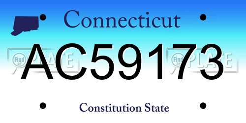 AC59173 Connecticut License Plate
