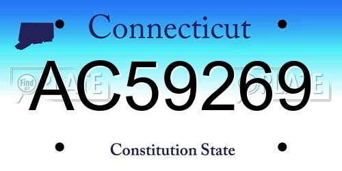 AC59269 Connecticut License Plate