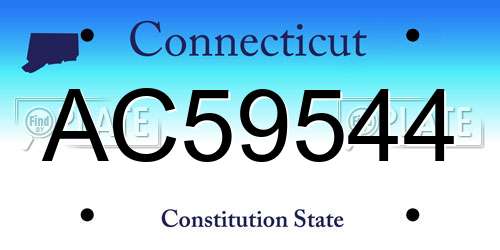AC59544 Connecticut License Plate