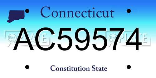 AC59574 Connecticut License Plate