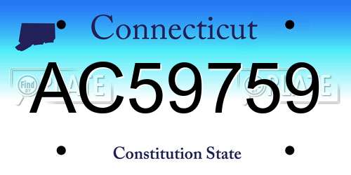 AC59759 Connecticut License Plate