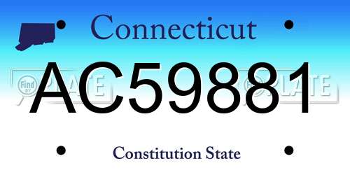 AC59881 Connecticut License Plate