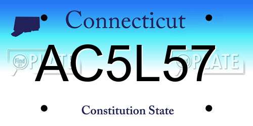 AC5L57 Connecticut License Plate