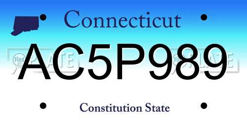AC5P989 Connecticut License Plate