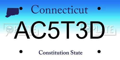 AC5T3D Connecticut License Plate