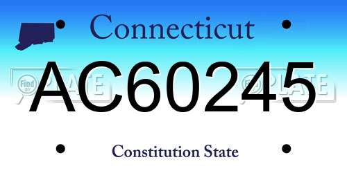 AC60245 Connecticut License Plate