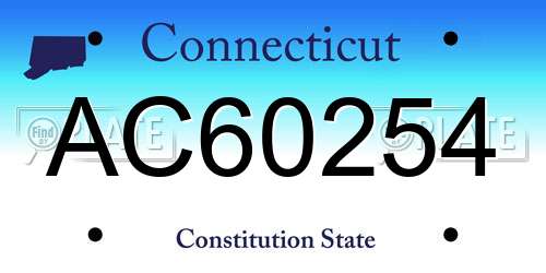 AC60254 Connecticut License Plate