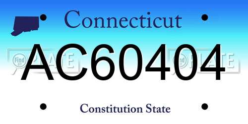 AC60404 Connecticut License Plate