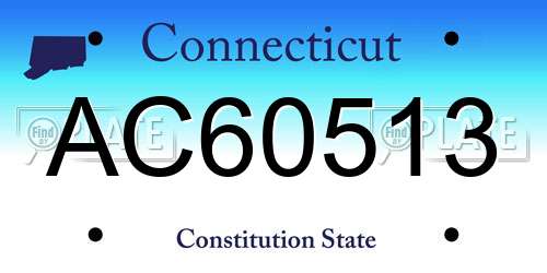 AC60513 Connecticut License Plate