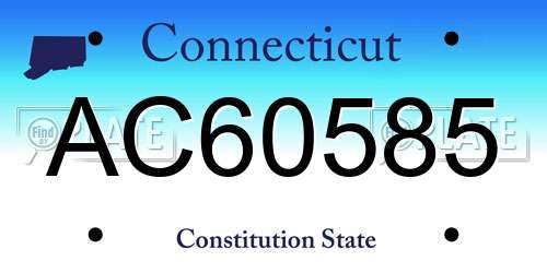 AC60585 Connecticut License Plate