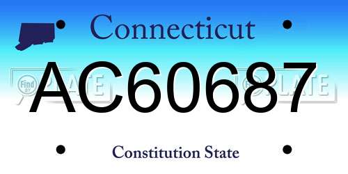 AC60687 Connecticut License Plate