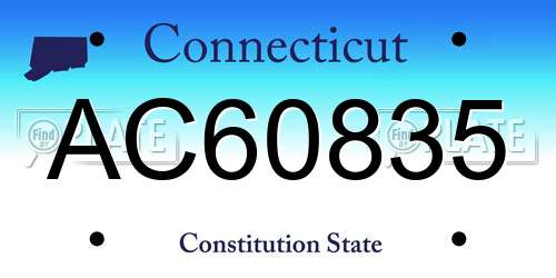 AC60835 Connecticut License Plate