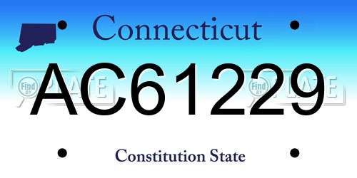 AC61229 Connecticut License Plate