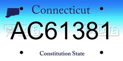 AC61381 Connecticut License Plate