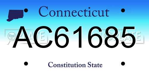 AC61685 Connecticut License Plate