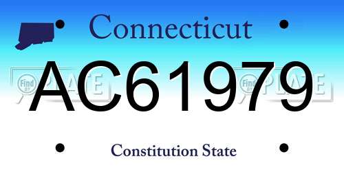 AC61979 Connecticut License Plate