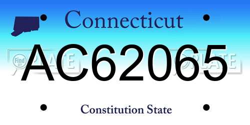 AC62065 Connecticut License Plate