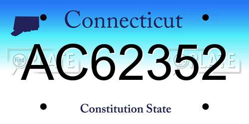 AC62352 Connecticut License Plate