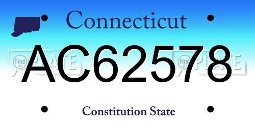 AC62578 Connecticut License Plate
