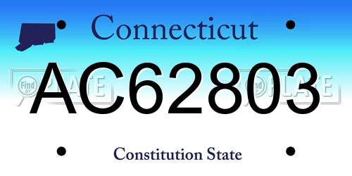 AC62803 Connecticut License Plate