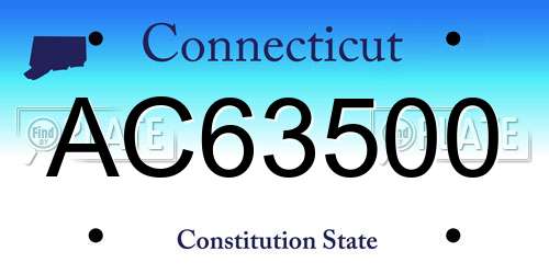 AC63500 Connecticut License Plate