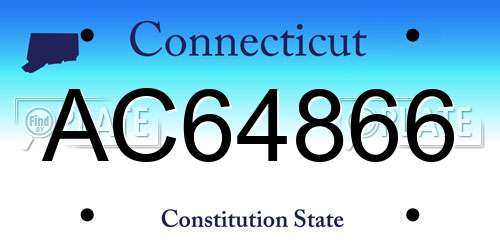 AC64866 Connecticut License Plate