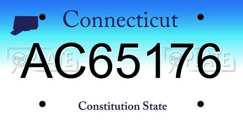 AC65176 Connecticut License Plate