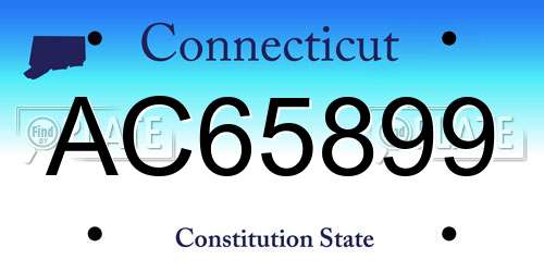 AC65899 Connecticut License Plate