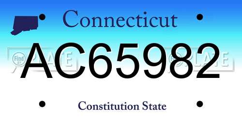 AC65982 Connecticut License Plate