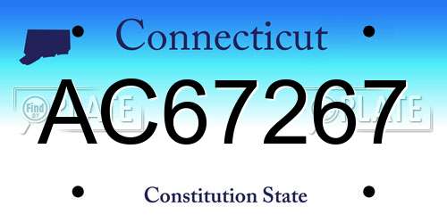 AC67267 Connecticut License Plate