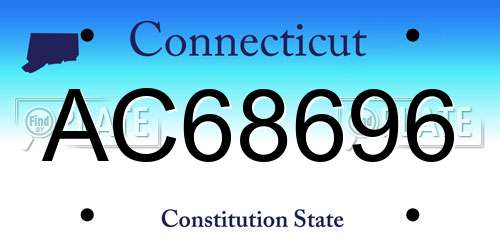 AC68696 Connecticut License Plate