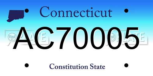 AC70005 Connecticut License Plate