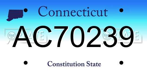 AC70239 Connecticut License Plate