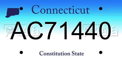 AC71440 Connecticut License Plate