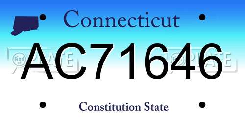 AC71646 Connecticut License Plate
