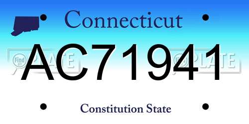 AC71941 Connecticut License Plate