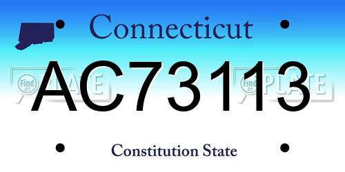 AC73113 Connecticut License Plate