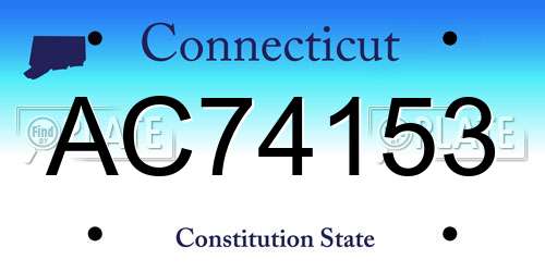AC74153 Connecticut License Plate