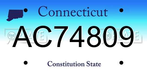 AC74809 Connecticut License Plate