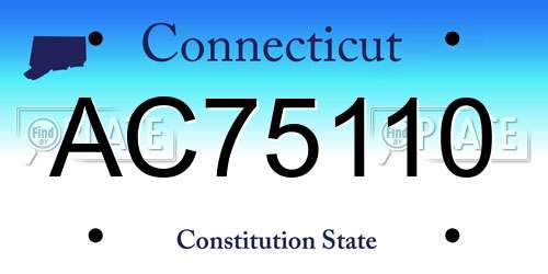 AC75110 Connecticut License Plate