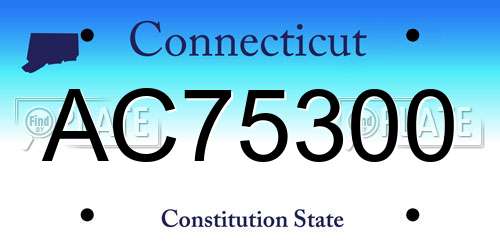 AC75300 Connecticut License Plate