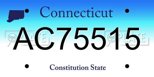 AC75515 Connecticut License Plate
