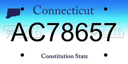 AC78657 Connecticut License Plate