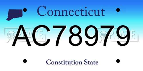 AC78979 Connecticut License Plate
