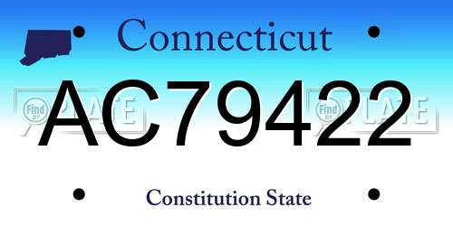 AC79422 Connecticut License Plate