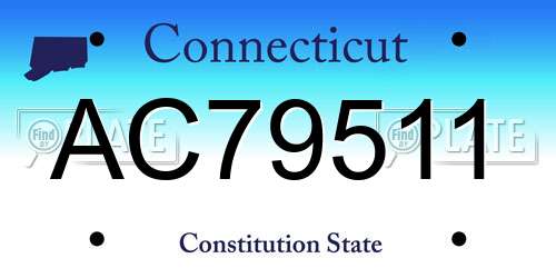 AC79511 Connecticut License Plate