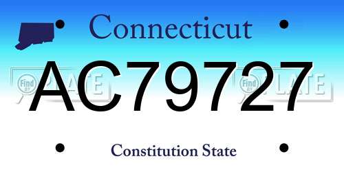 AC79727 Connecticut License Plate